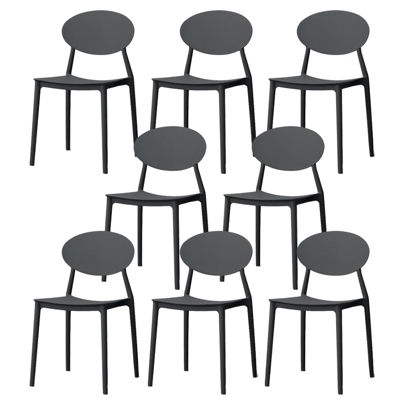 Stackable Open Back Dining Chairs Scandinavian Plastic Armless Side Chair