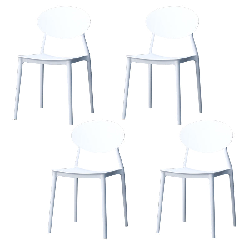 Stackable Open Back Dining Chairs Scandinavian Plastic Armless Side Chair