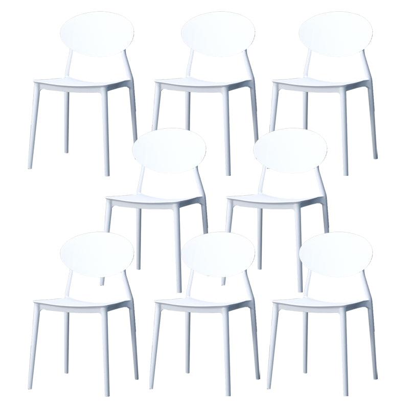 Stackable Open Back Dining Chairs Scandinavian Plastic Armless Side Chair