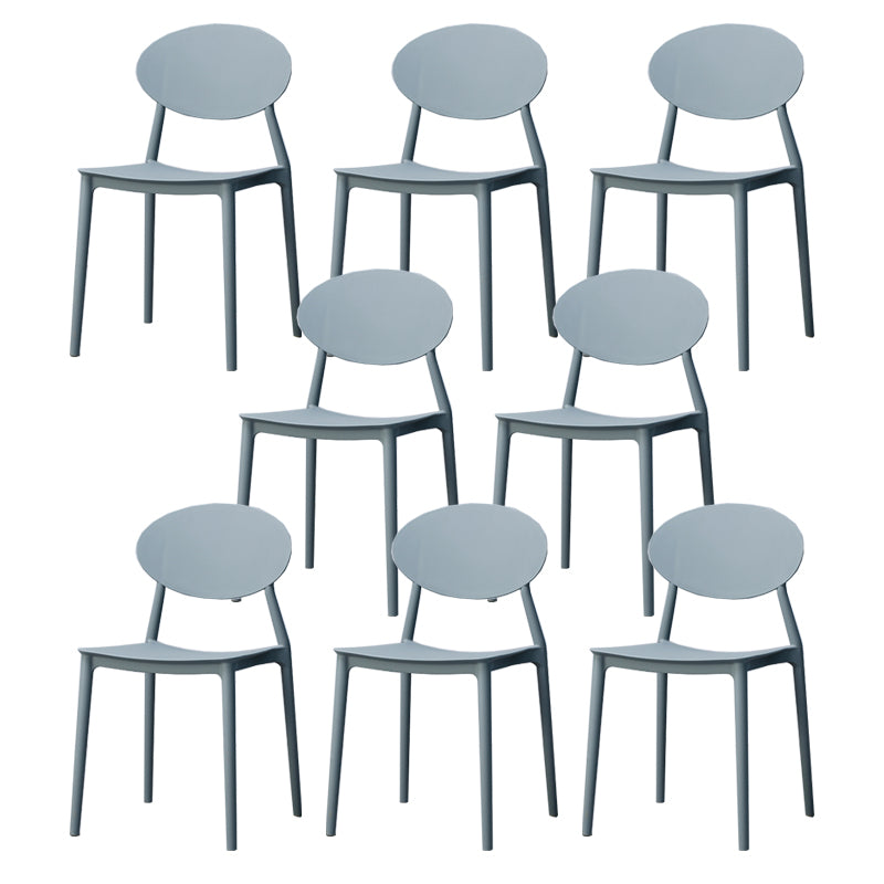Stackable Open Back Dining Chairs Scandinavian Plastic Armless Side Chair