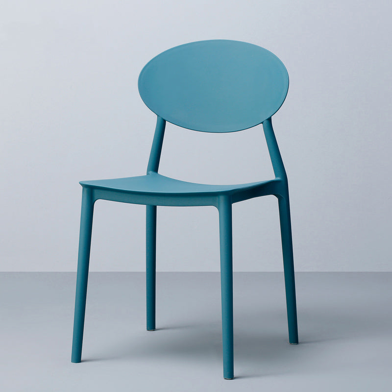 Stackable Open Back Dining Chairs Scandinavian Plastic Armless Side Chair