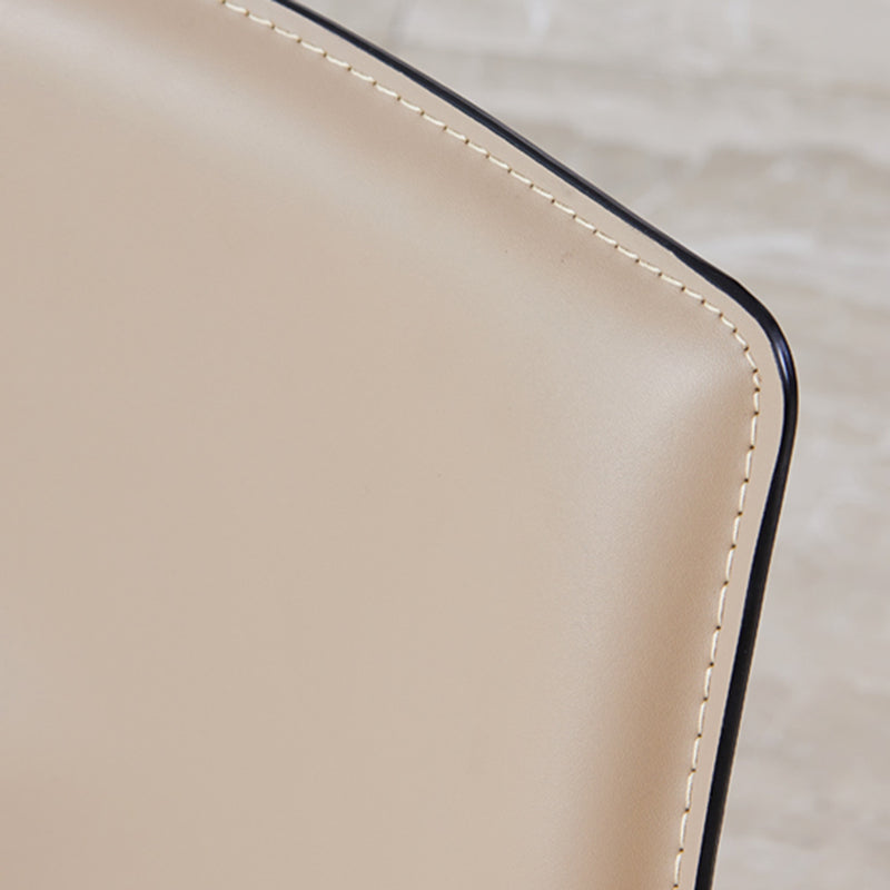 Modern Low Back Dining Chairs Faux Leather Armless Side Chair