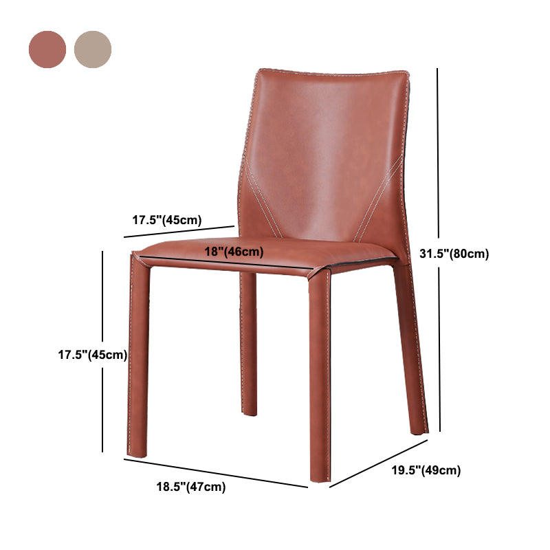 Modern Low Back Dining Chairs Faux Leather Armless Side Chair
