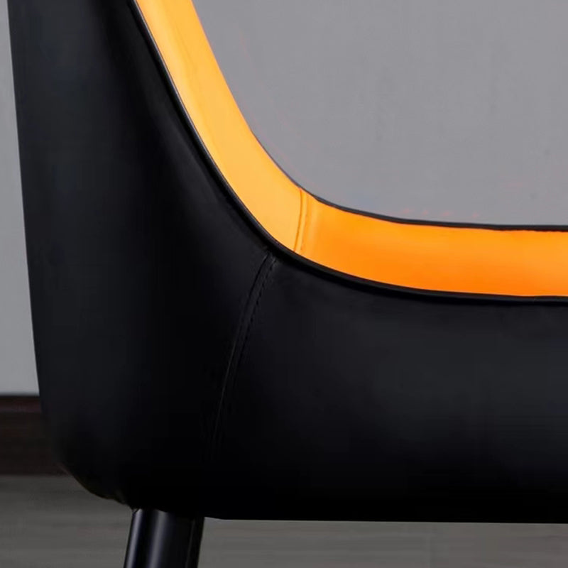 Contemporary Faux Leather Dining Chairs Parsons Armless Dining Chairs