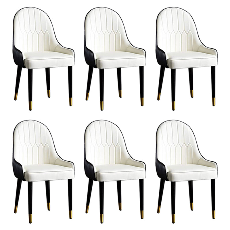 Contemporary Faux Leather Dining Chairs Parsons Armless Dining Chairs