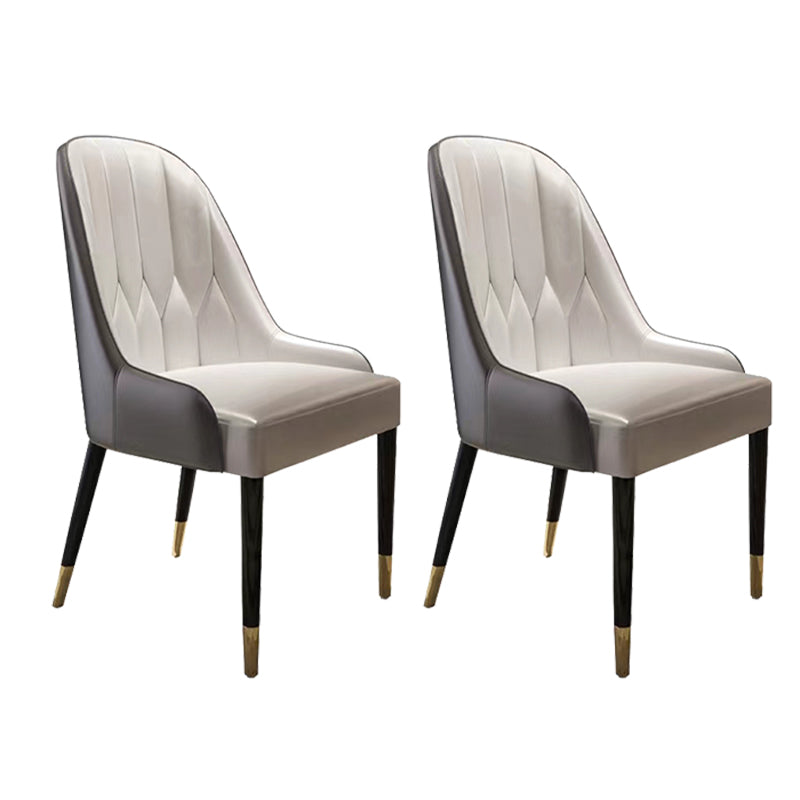 Contemporary Faux Leather Dining Chairs Parsons Armless Dining Chairs