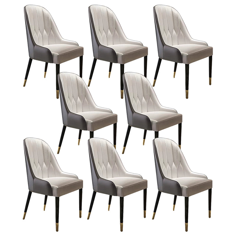 Contemporary Faux Leather Dining Chairs Parsons Armless Dining Chairs
