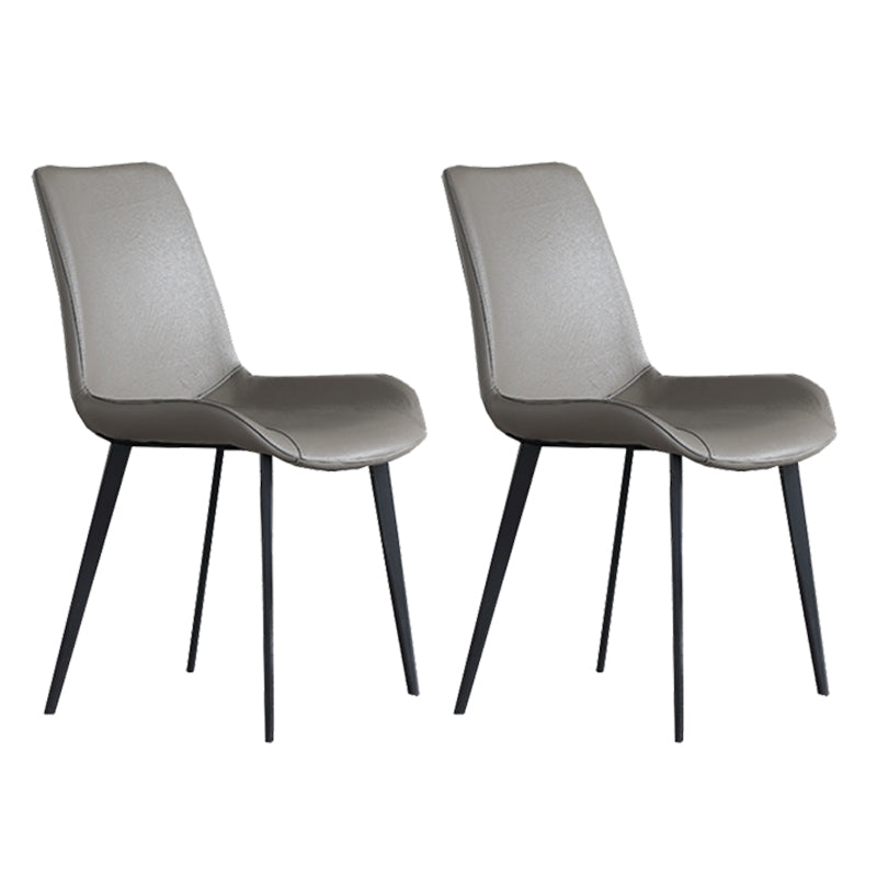 Contemporary Dining Chairs Faux Leather Armless Dining Chairs for Home