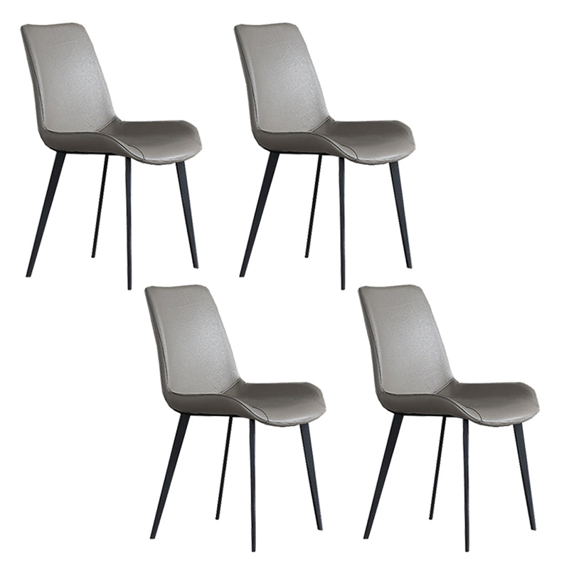 Contemporary Dining Chairs Faux Leather Armless Dining Chairs for Home