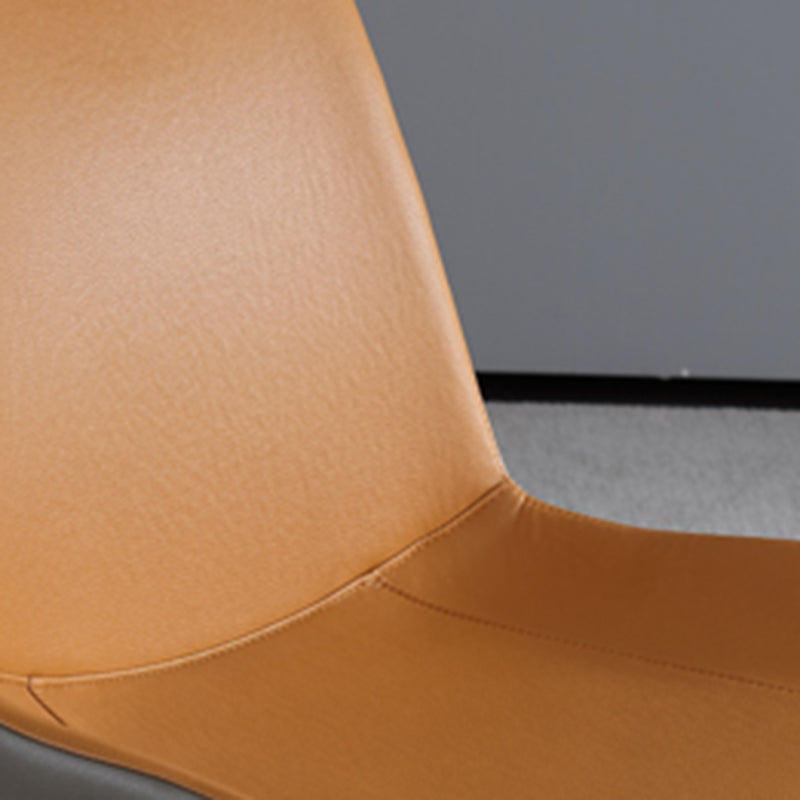 Contemporary Dining Chairs Faux Leather Armless Dining Chairs for Home