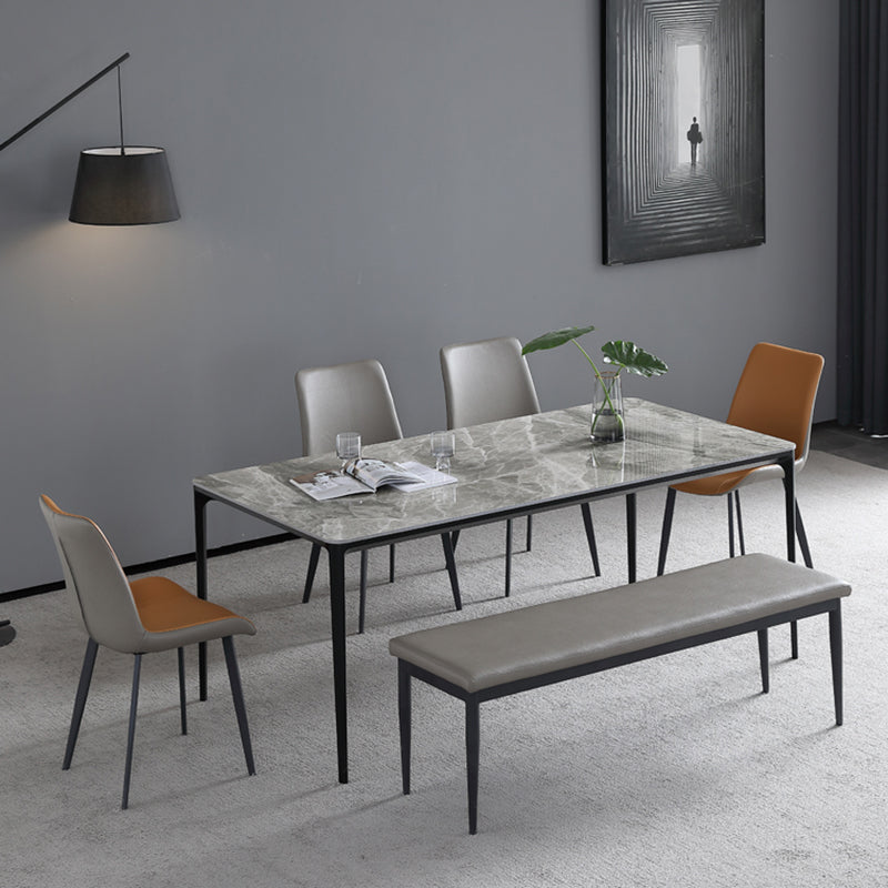 Contemporary Dining Chairs Faux Leather Armless Dining Chairs for Home