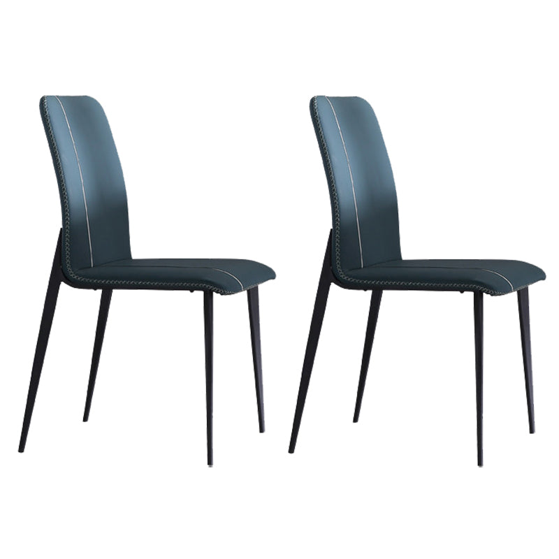 Contemporary Dining Chairs Faux Leather Armless Dining Chairs for Home