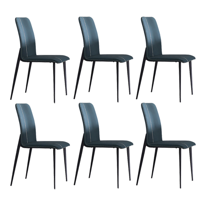 Contemporary Dining Chairs Faux Leather Armless Dining Chairs for Home