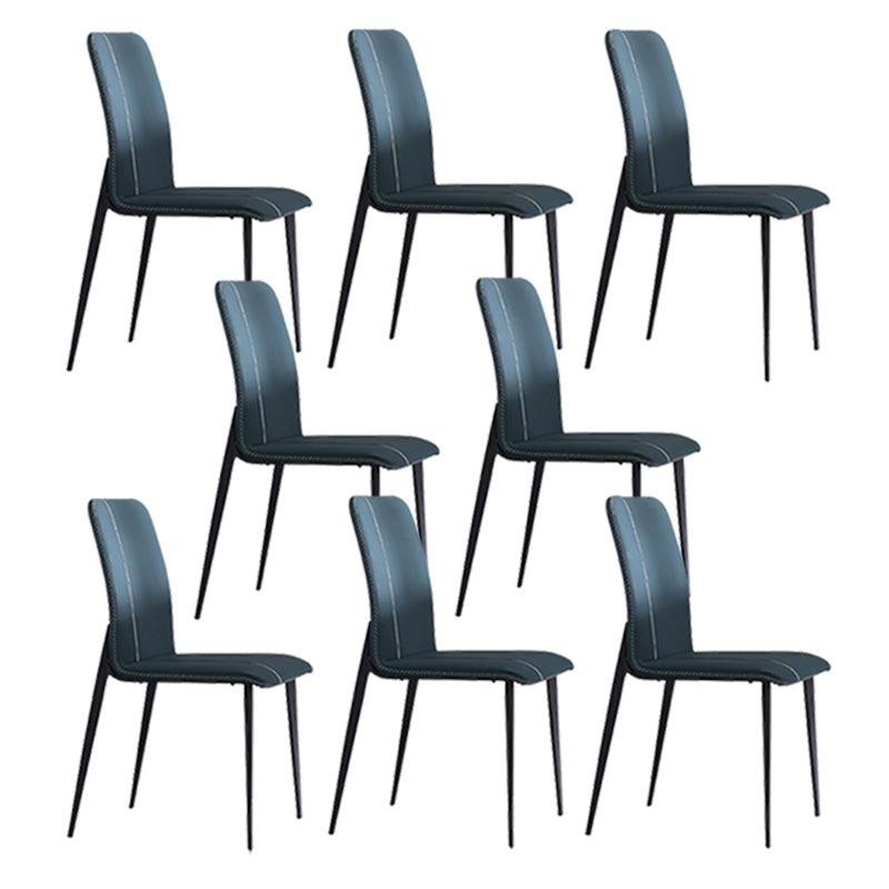 Contemporary Dining Chairs Faux Leather Armless Dining Chairs for Home