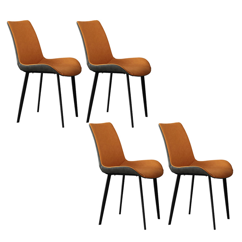 Contemporary Dining Chairs Faux Leather Armless Dining Chairs for Home