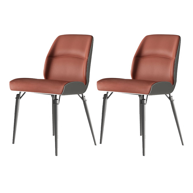 Contemporary Dining Chairs Armless Dining Chair with Metal Legs for Kitchen
