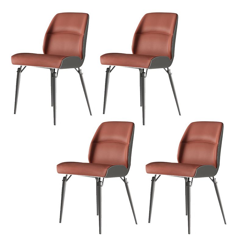 Contemporary Dining Chairs Armless Dining Chair with Metal Legs for Kitchen
