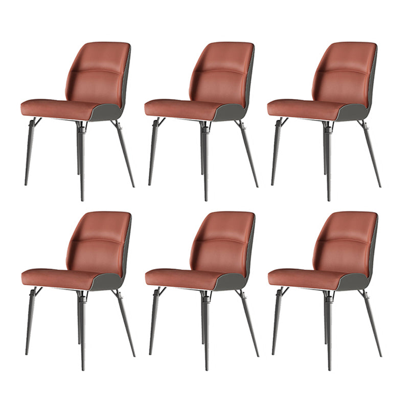 Contemporary Dining Chairs Armless Dining Chair with Metal Legs for Kitchen