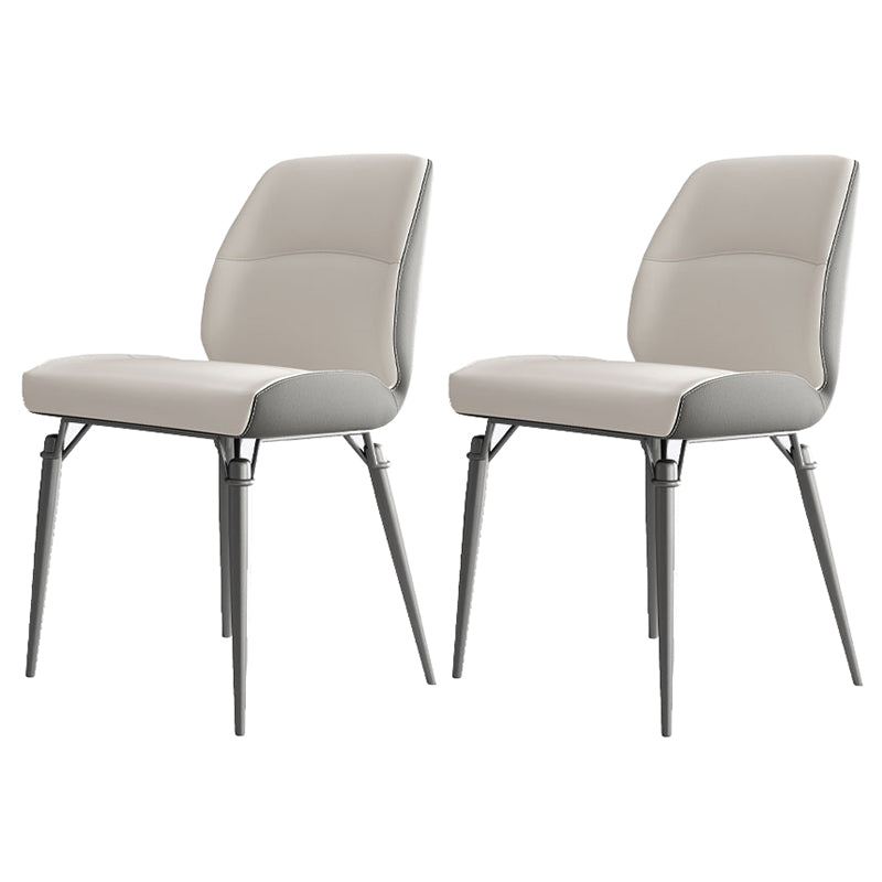 Contemporary Dining Chairs Armless Dining Chair with Metal Legs for Kitchen