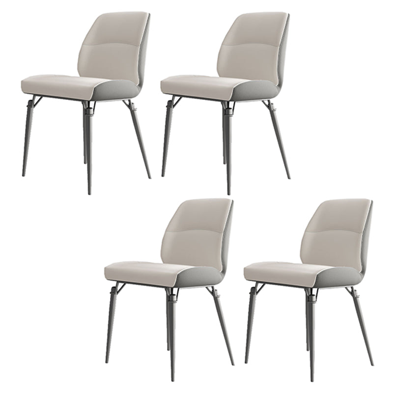Contemporary Dining Chairs Armless Dining Chair with Metal Legs for Kitchen