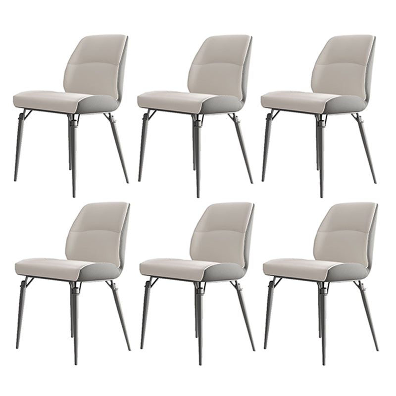 Contemporary Dining Chairs Armless Dining Chair with Metal Legs for Kitchen