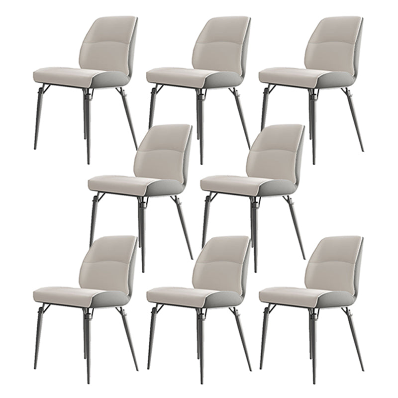 Contemporary Dining Chairs Armless Dining Chair with Metal Legs for Kitchen