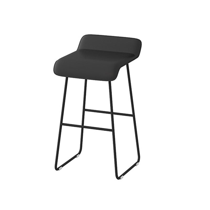 Scandinavian Metal Barstool Low Back Fabric Upholstered Counter Stool in Matte Finish