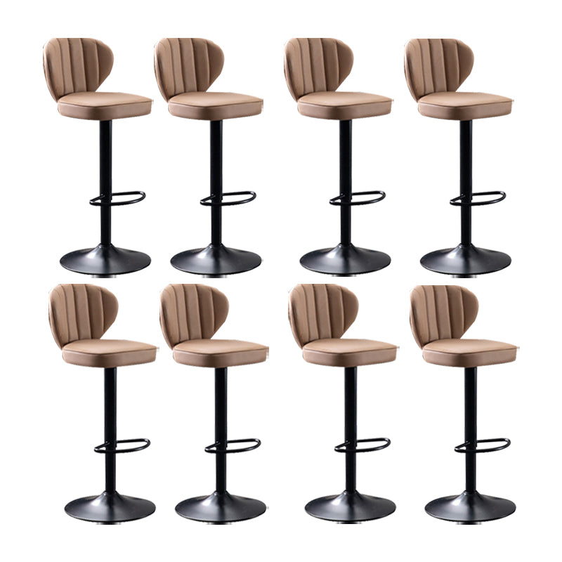 Scandinavian Metal Barstool Fabric Cushion Upholstered Counter Stool with Black Base