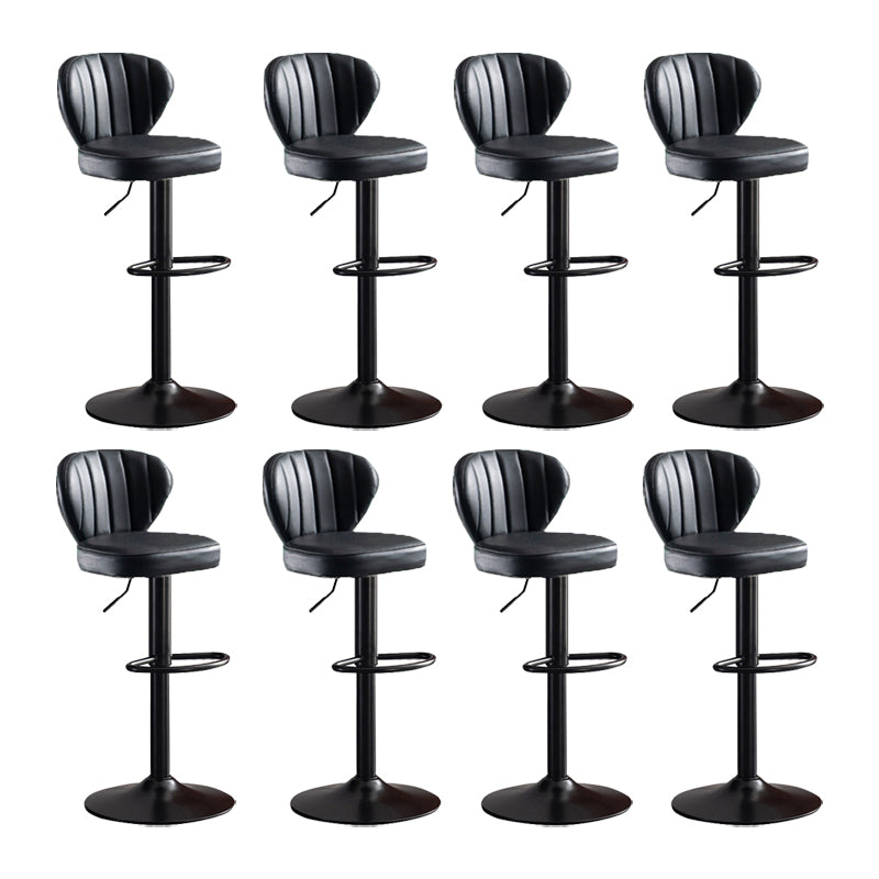 Scandinavian Metal Barstool Fabric Cushion Upholstered Counter Stool with Black Base