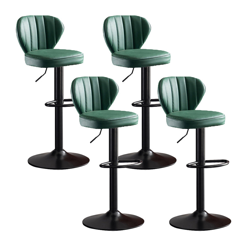 Scandinavian Metal Barstool Fabric Cushion Upholstered Counter Stool with Black Base