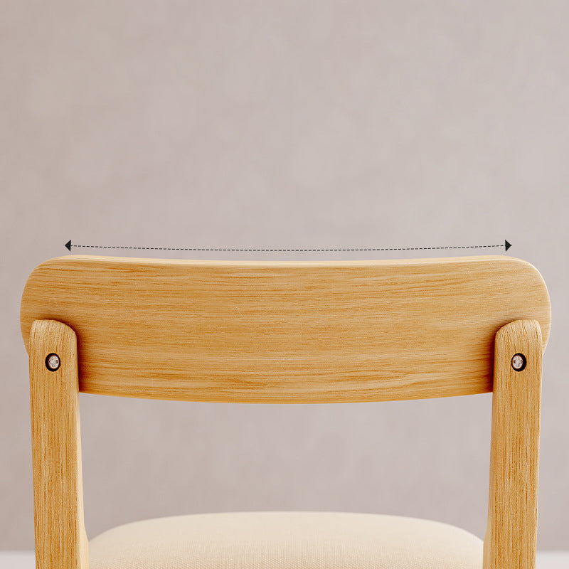 Scandinavian Wood Stool Fabric Upholstered Seat Counter Stool in Matte Finish