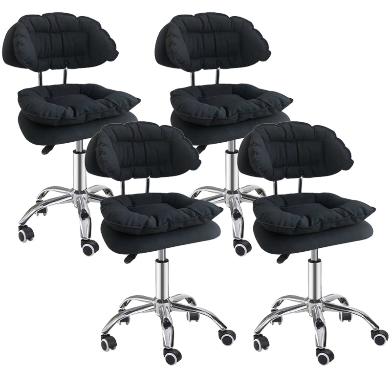 Scandinavian Metal Stool Upholstered Seat Counter Stool in Matte Finish