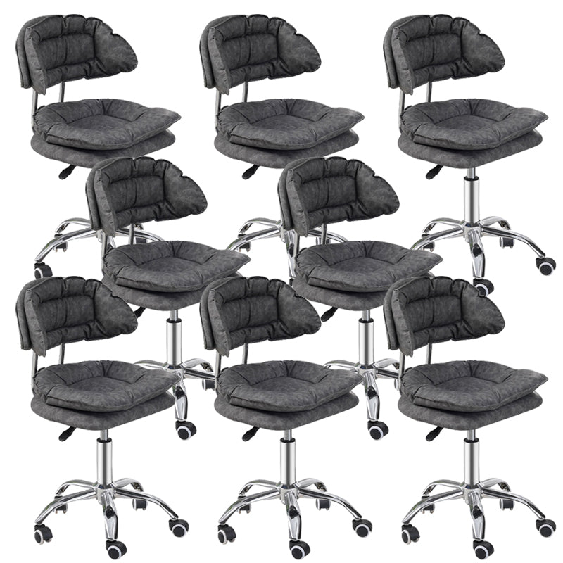 Scandinavian Metal Stool Upholstered Seat Counter Stool in Matte Finish