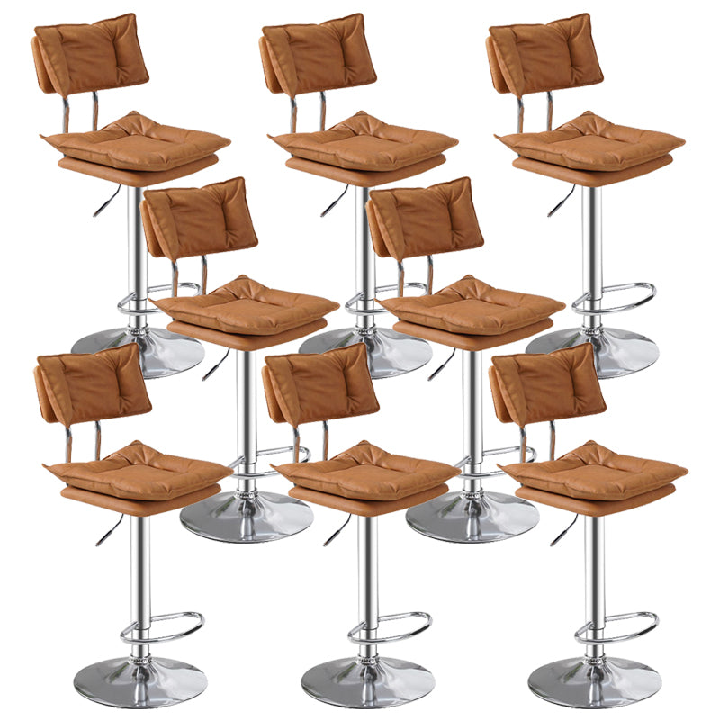 Scandinavian Metal Stool Upholstered Seat Counter Stool in Matte Finish