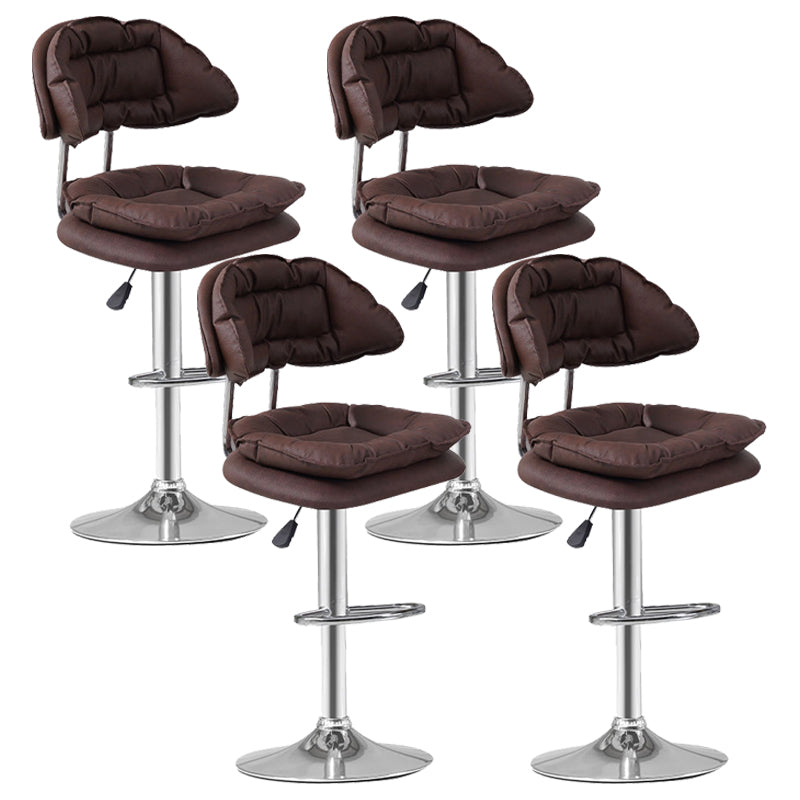 Scandinavian Metal Stool Upholstered Seat Counter Stool in Matte Finish