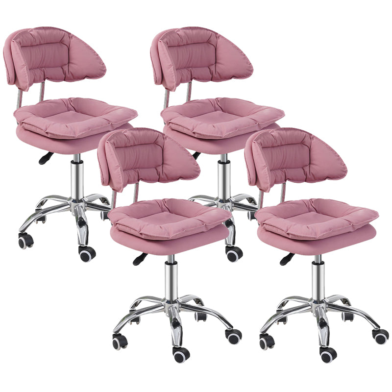 Scandinavian Metal Stool Upholstered Seat Counter Stool in Matte Finish