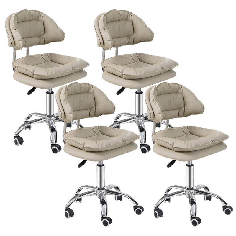 Scandinavian Metal Stool Upholstered Seat Counter Stool in Matte Finish