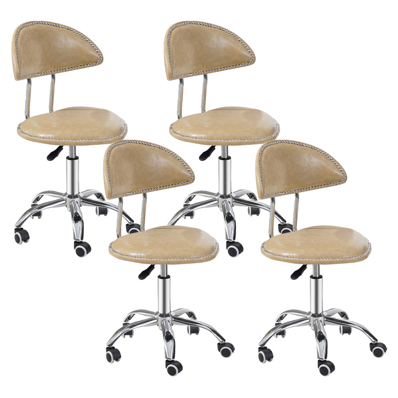 Scandinavian Metal Stool Upholstered Seat Counter Stool in Matte Finish