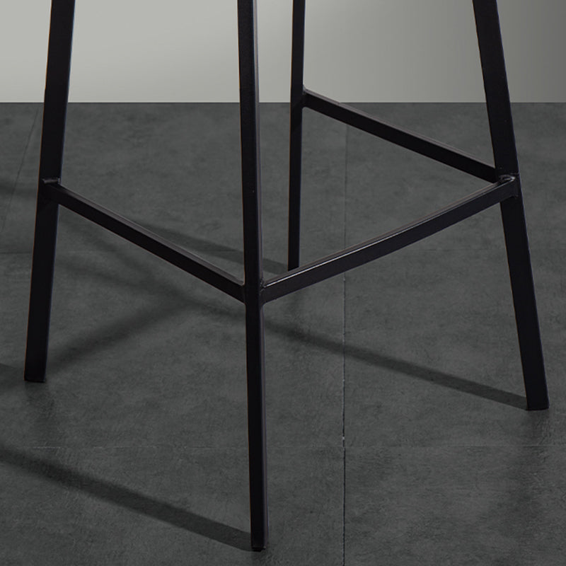 Scandinavian Metal Stool Faux Leather Upholstered Counter Stool