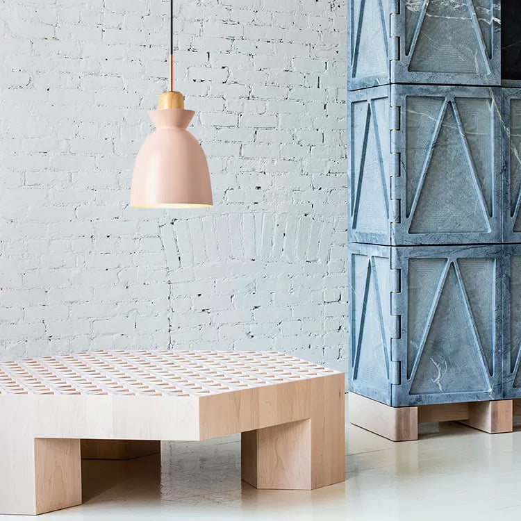 Lampe de plafond pendentif à nuance de cloche grise / blanche