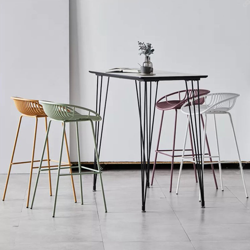 Industrial Metal Stool Metal Low Back Counter Stool in Matte Finish for Indoor