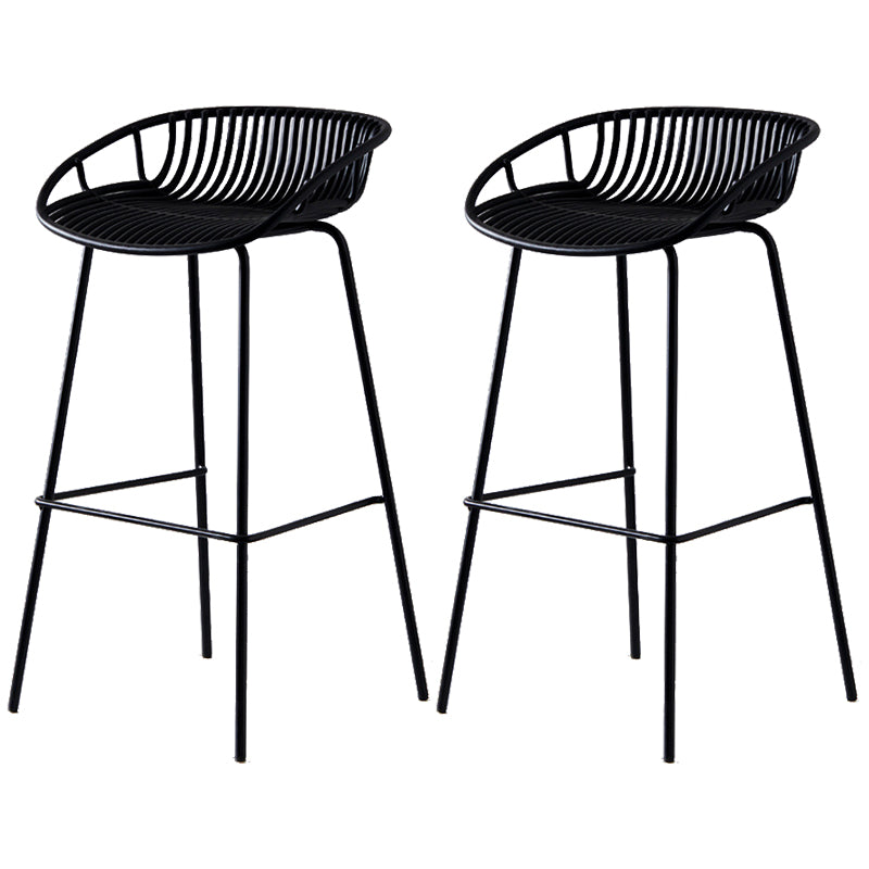 Industrial Metal Stool Metal Low Back Counter Stool in Matte Finish for Indoor
