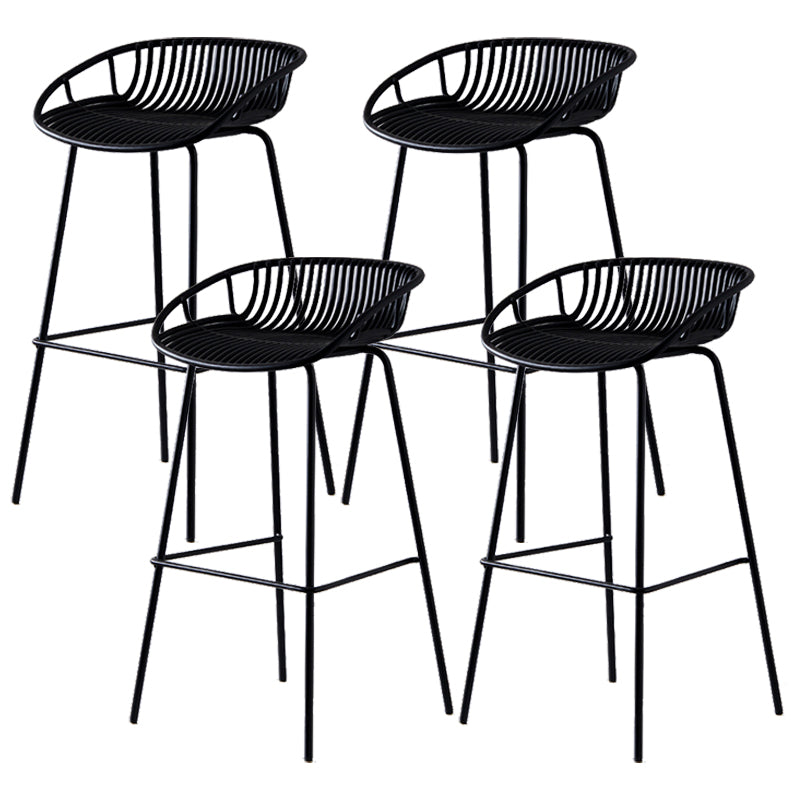Industrial Metal Stool Metal Low Back Counter Stool in Matte Finish for Indoor