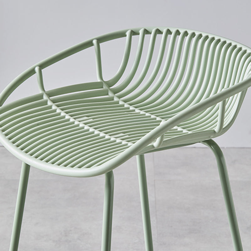 Industrial Metal Stool Metal Low Back Counter Stool in Matte Finish for Indoor