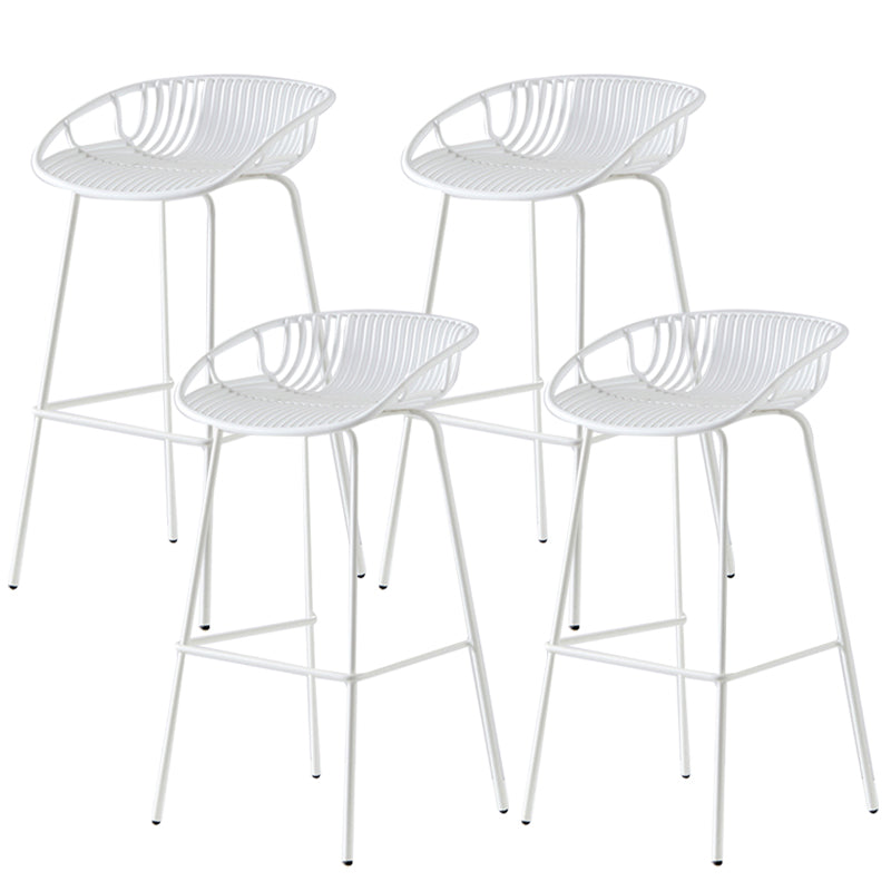 Industrial Metal Stool Metal Low Back Counter Stool in Matte Finish for Indoor