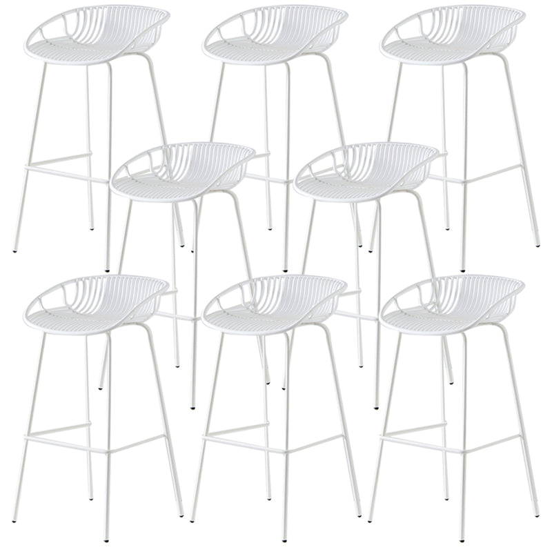 Industrial Metal Stool Metal Low Back Counter Stool in Matte Finish for Indoor