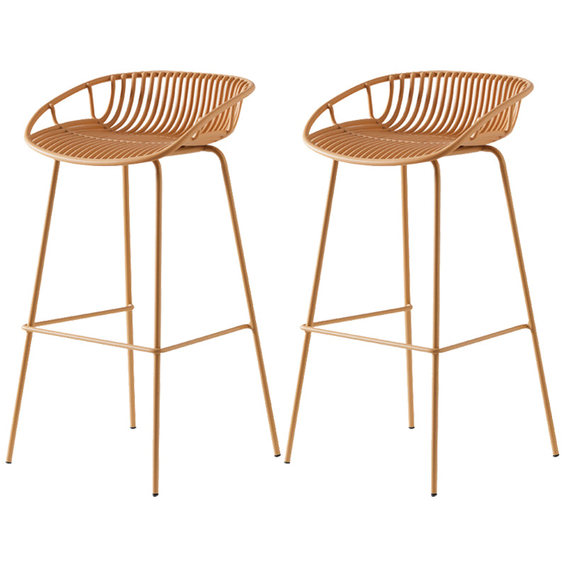 Industrial Metal Stool Metal Low Back Counter Stool in Matte Finish for Indoor