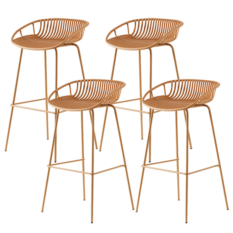 Industrial Metal Stool Metal Low Back Counter Stool in Matte Finish for Indoor