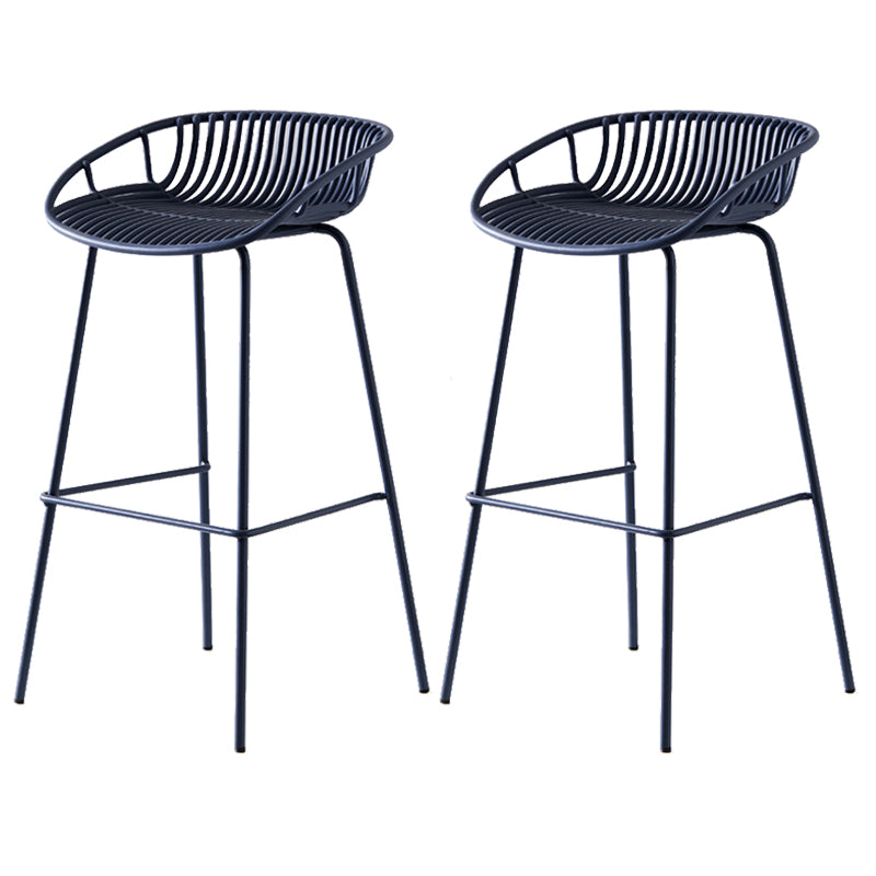 Industrial Metal Stool Metal Low Back Counter Stool in Matte Finish for Indoor