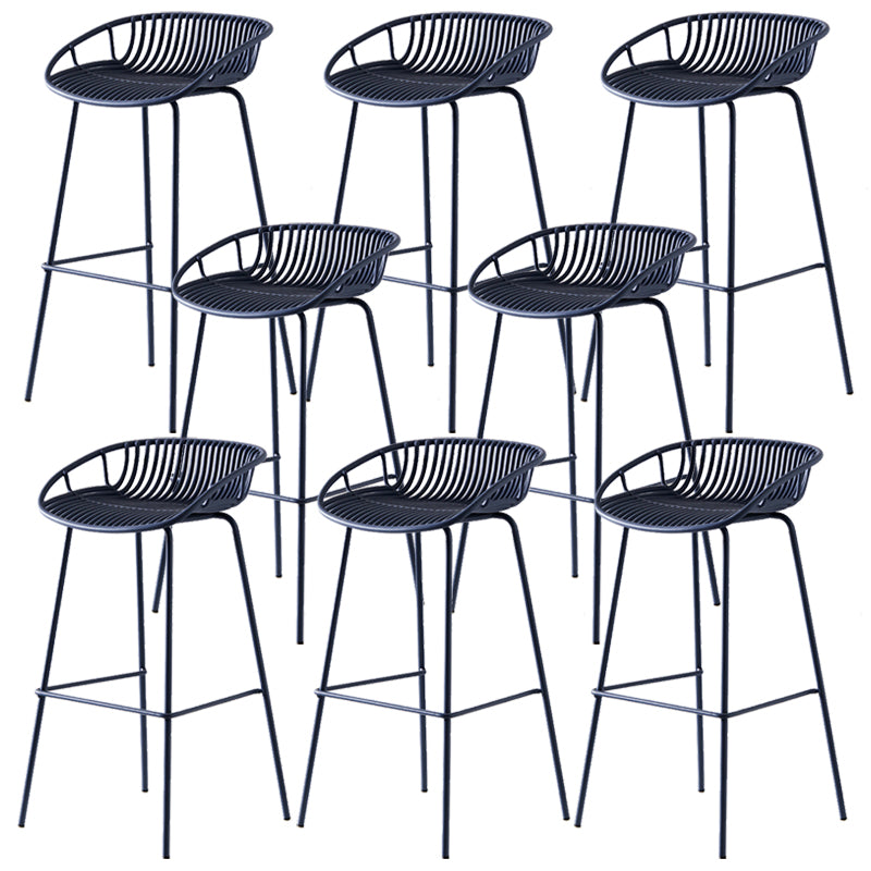 Industrial Metal Stool Metal Low Back Counter Stool in Matte Finish for Indoor